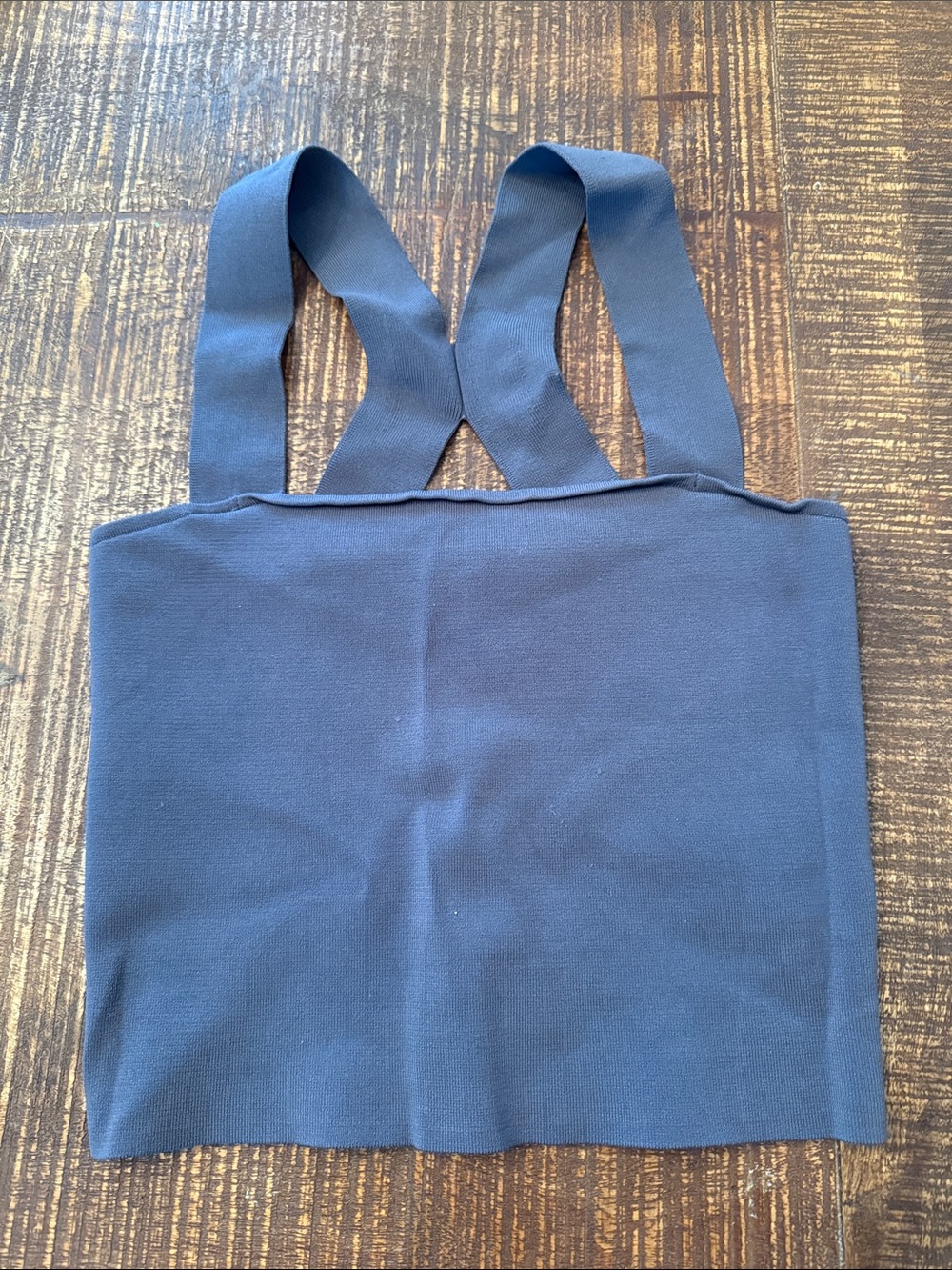 Express grey Knit Cropped Tank with Wide Straps
